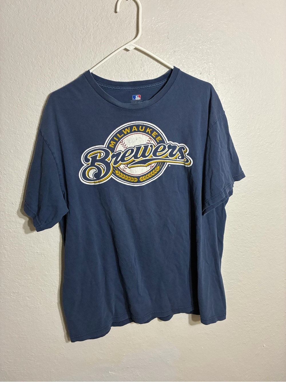 Vintage Milwaukee Brewers Navy Short-Sleeve Shirt - Jonathan Lucroy